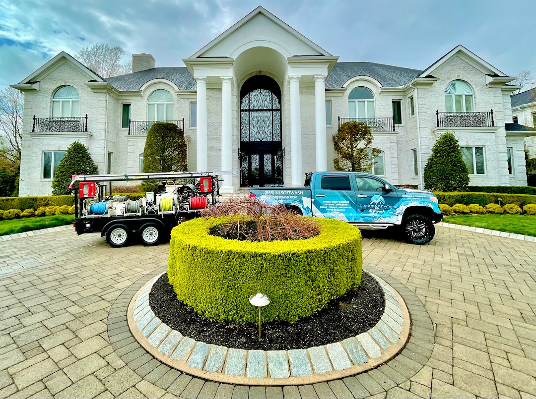 Colts Neck Luxury Home Restoration: Soft Wash, Professional Exterior Window Cleaning, & Long-Lasting Paver Seal Image
