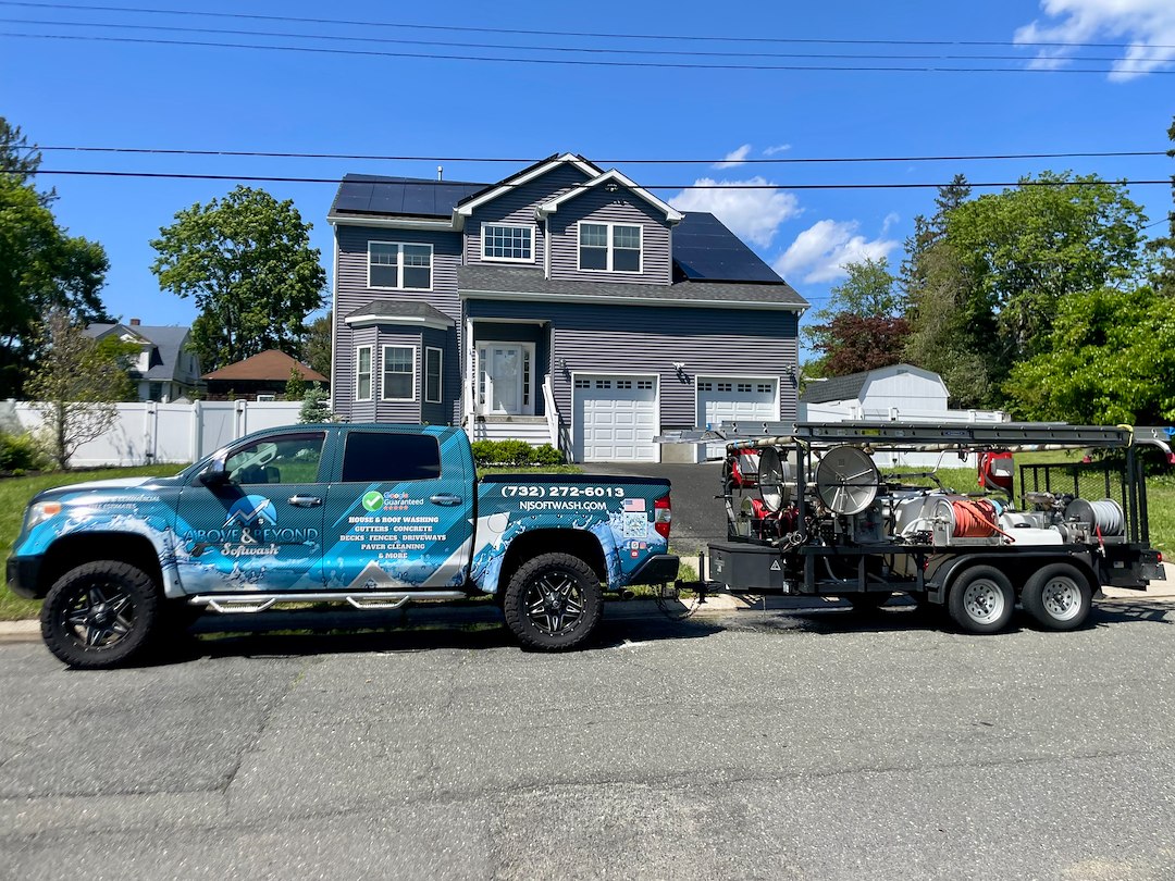 Leonardo House Washing & Pool Deck Restoration: Safe Siding Sanitation and Non-Slip Concrete Cleaning Image