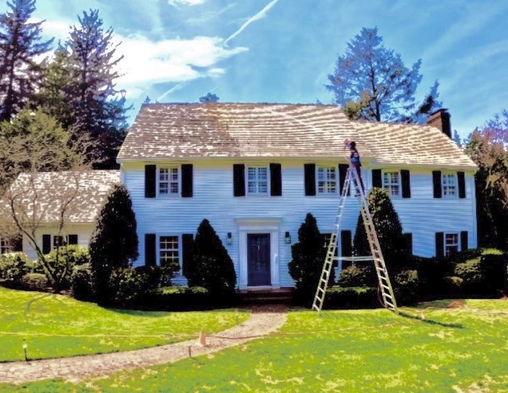 Professional Cedar Roof Wash and Hardscape Restoration in Rumson, NJ Image